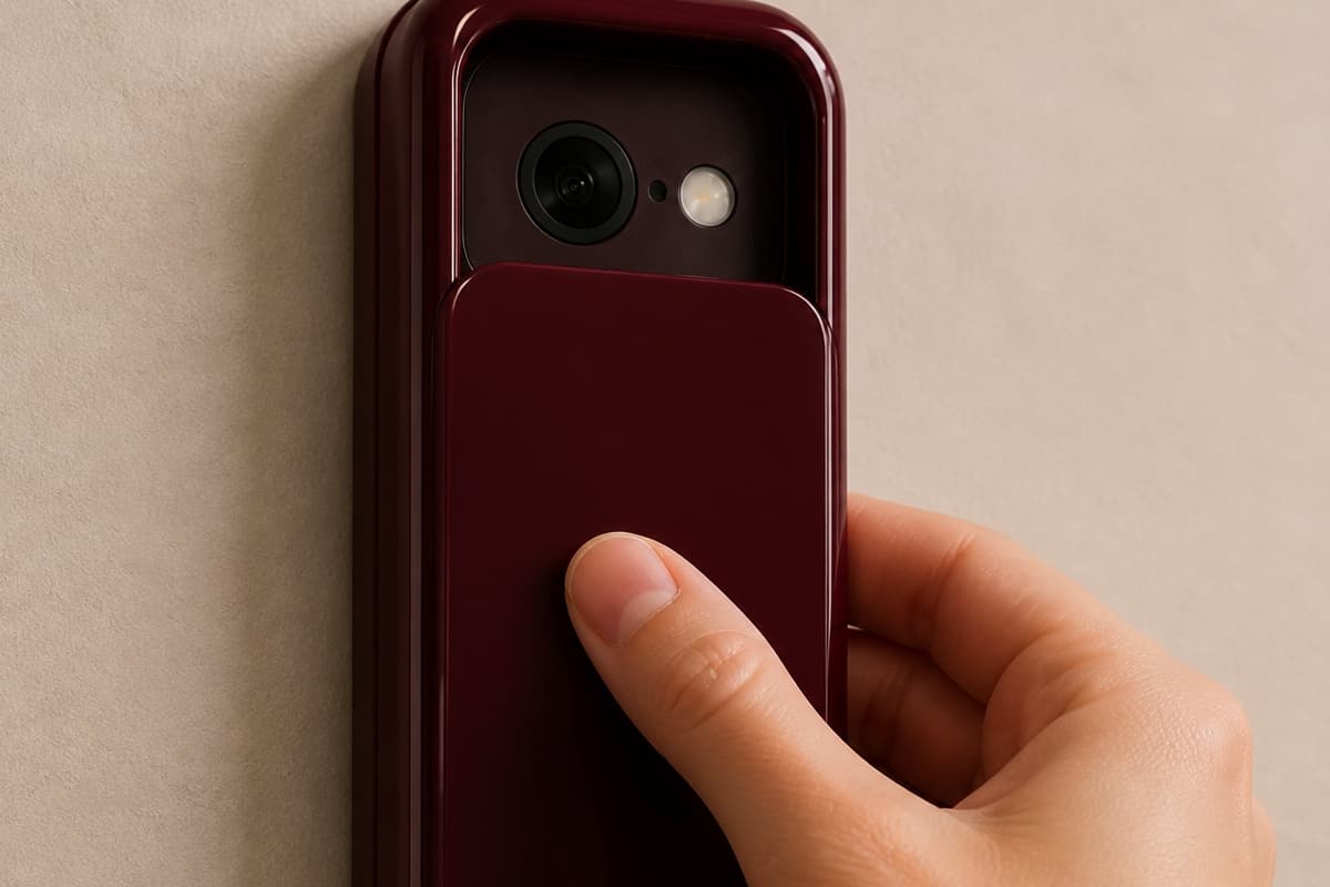 Open it by hand: Slide the cover down yourself, then press once for the outfit photo.
