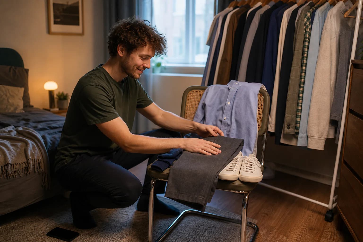 A visual shortlist of repeatable outfits for a lower-friction morning